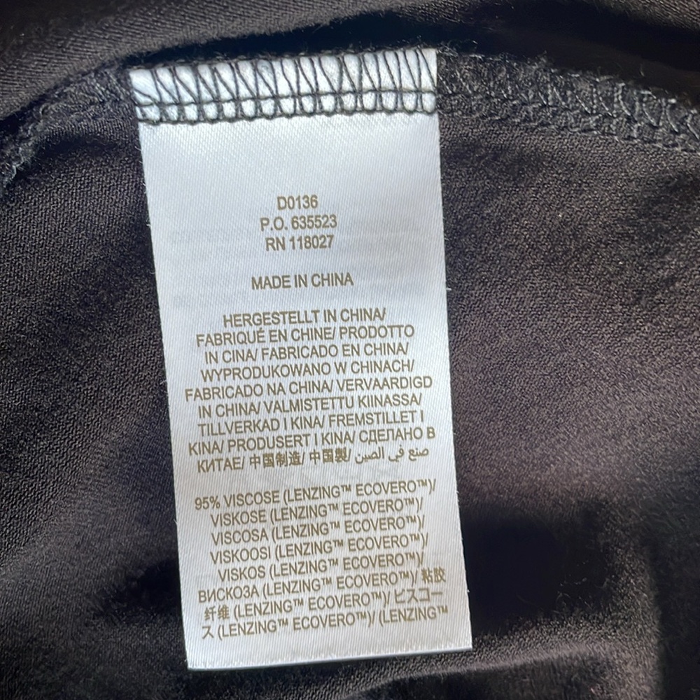 Boden V-Neck Black Classic Comfy Jersey Dress, Puff Sleeves, w/Pockets - Picture 7 of 7